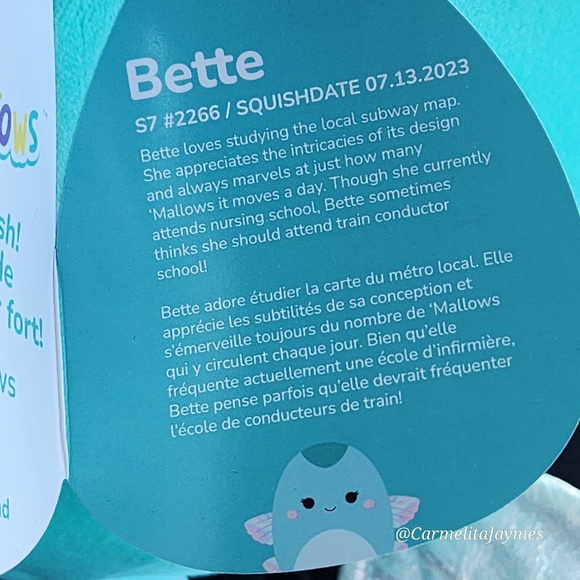 BETTE 🐠 Flying Fish Original Squishmallow By Kellytoy NWT - Picture 7 of 8